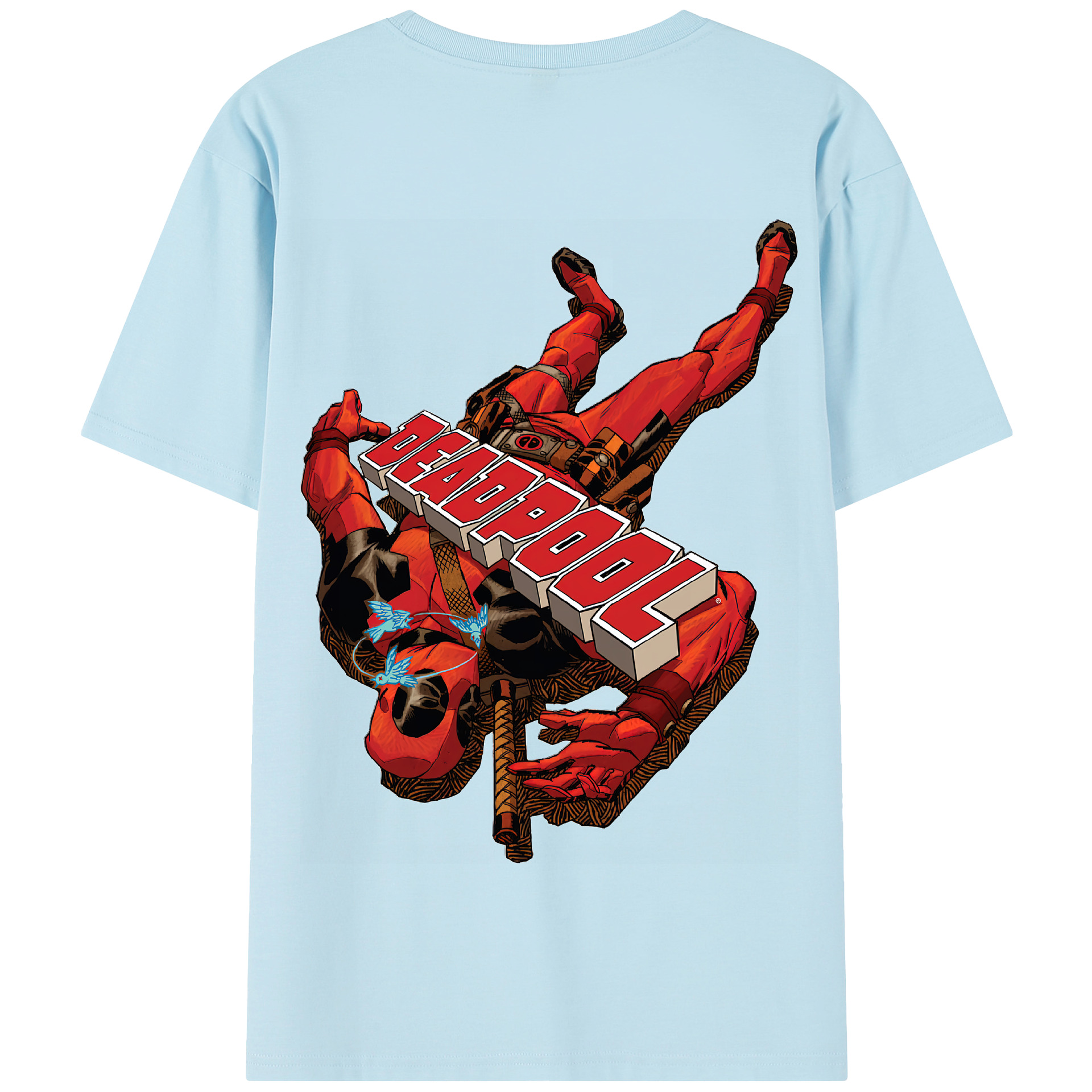 （画像用） Deadpool デッドプール 綿100％半袖Tシャツ（背面プリント）